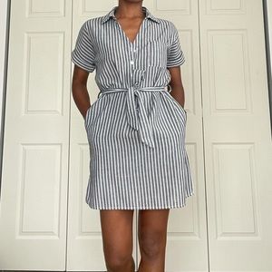 Collared Short Sleeve Button Up Dress